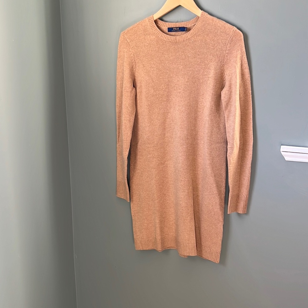 Beautiful wool sweater dress with elbow patches